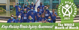 A team of family, friends, and caregivers supporting the recovery of a brain injury survivor
