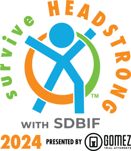 2024 surviveHEADSTRONG with SDBIF presented by Gomez Trial Attorneys Logo