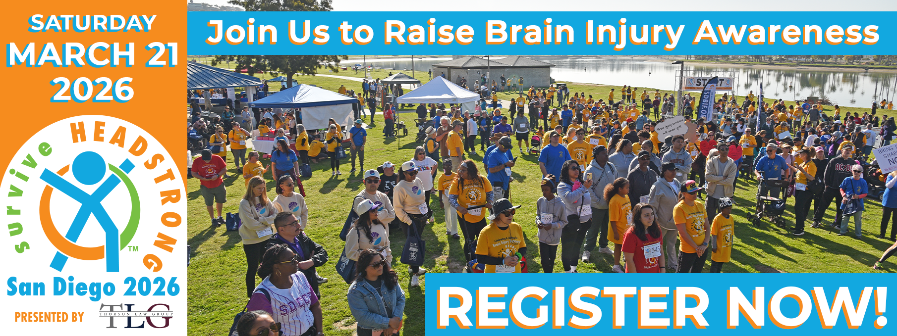 SDBIF 2026 surviveHEADSTRONG San Diego presented by Thorson Law Group email banner header
